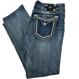 Vtg y2k Women's' Low Rise Miss Me Blue Denim Bootcut Jeans JW5406BV SZ 32 (34)